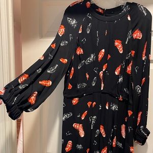 Whistles feather print shirt dress
